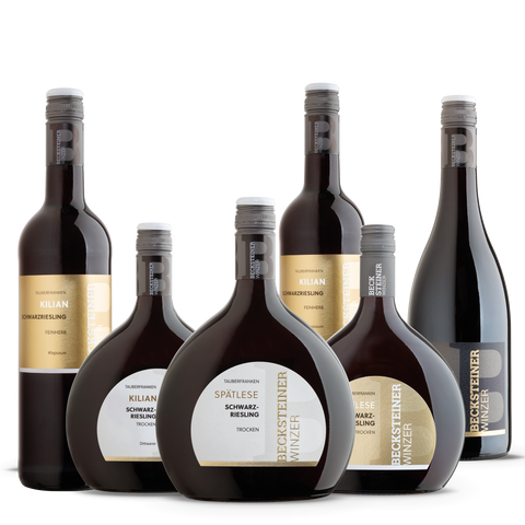6 herrlich aromatische Rotweine vom Schwarzriesling im Probierpaket. Unerwartet harmonisch und fruchtig. Ein Paket für viele Anlässe und als Speisebegleiter.