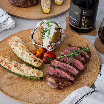 Zum Nachkochen: Steak mit Zucchini und Ofenkartoffel