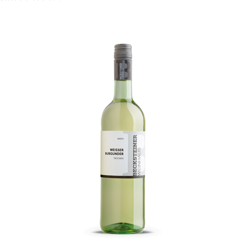 Becksteiner Weißer Burgunder Qualitätswein trocken. Eleganter Weißwein mit Schmelz. Vor allem als Speisebegleiter zum Spargel wunderbar geeignet. Grenzt sich zum Grauburgunder durch Eleganz und Ausgewogenheit ab.